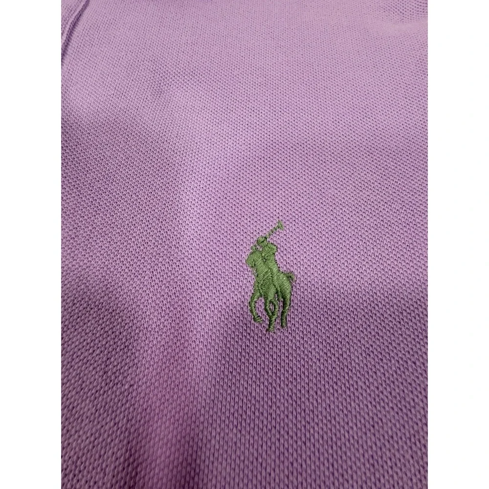 Polo Ralph Lauren Classic Fit Mesh Polo Shirt Purple Green Pony Men's Medium